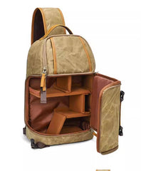 Sling Bag for Big Man - Waxed Canvas Large Sling Backpack - Large Canvas Sling Bag