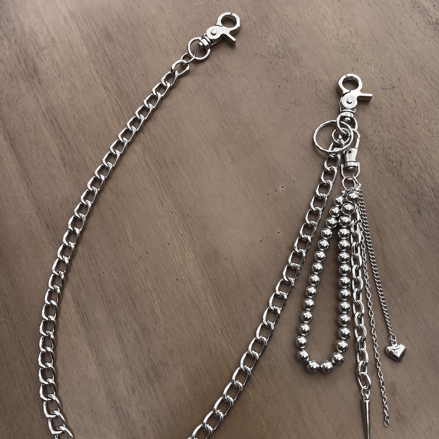 Biker Wallet Chain Beaded Wallet Chain Long - Back View
