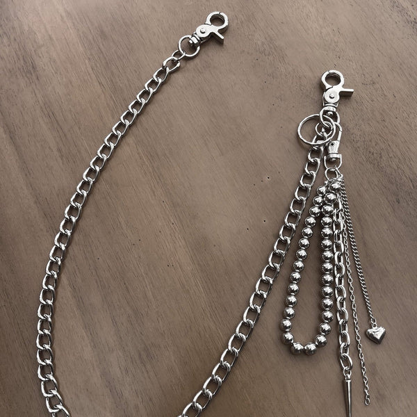 Biker Wallet Chain Beaded Wallet Chain Long - Back View