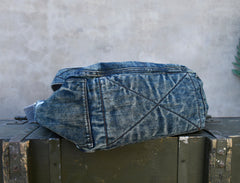 Vintage Blue Denim Messnger Bag Denim Crossbody Bag for Men Womens Jeans Shoulder Bag - Feltify