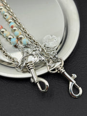 Light Blue Beaded Wallet Chain Ball Wallet Chain 