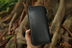back of Handmade leather Geneisha biker wallet 