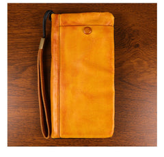 Black Zip Clutch Wallet Mens Leather Zip Wristlet Wallet Zip Wallet Wristlet for Men - iwalletsmen