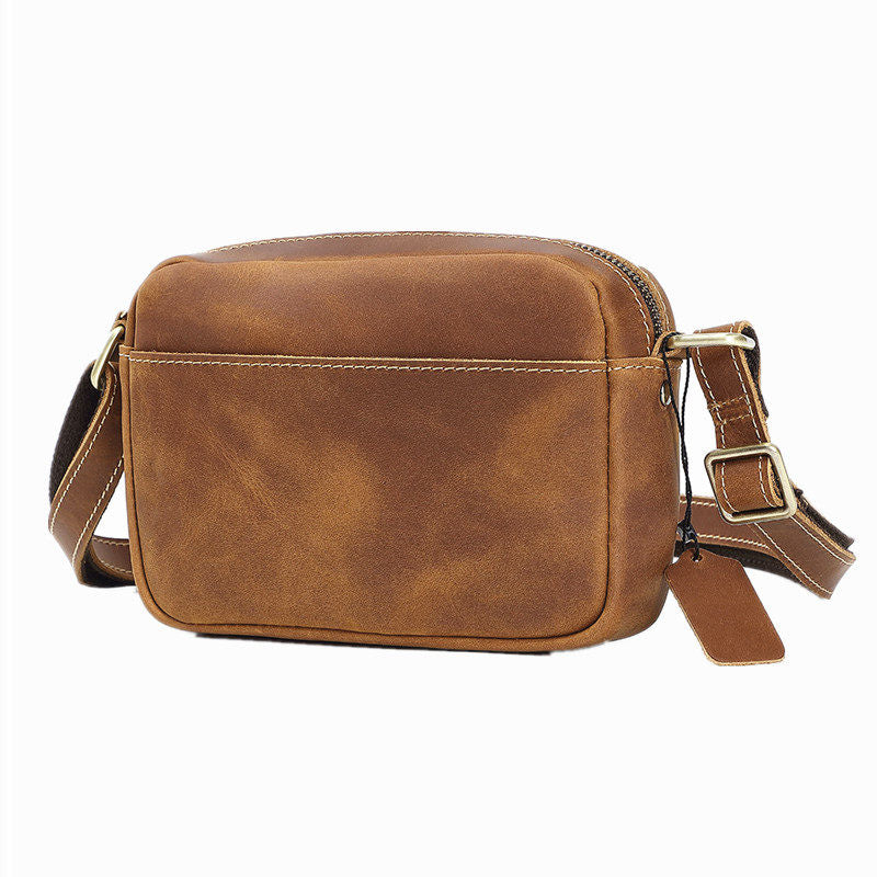 Brown Small Italian Leather Crossbody Bag - iwalletsmen