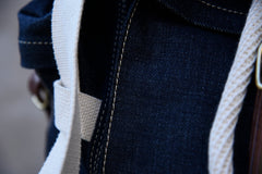 Blue Jean Backpack Mens Huge Backpack Large Blue&White Denim Backpack for Men - Feltify