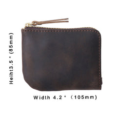 Small L Zip Wallet Women Leather Mini Zip Wallet L Shape Zipper wallet for Men - iwalletsmen
