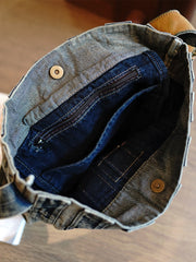 Denim Shoulder Bag Denim Tote  Shoulder Bag Jean Tote Bag - Feltify