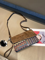 Bohemian Denim Clutch Purse Denim Shoulder Bag Convertible Embroidery Jean Bag - Feltify