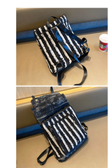 Black$White Denim Backpack Bag Womens Denim Backpack Purse - Feltify