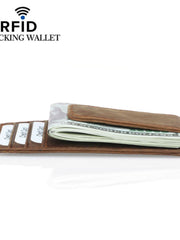 Leather Mens Wallet Cool Slim Front Pocket Wallet Money Clip for Men