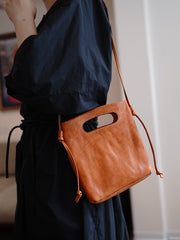 Vintage Womens Black Leather Small Square Handbag Shoulder Bag Purse for Women