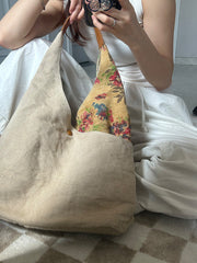 Womens Cotton&Linen Tote Handbags Women Handmade China Unique Tote Bags for Women