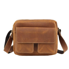 Brown Mens Small Leather Crossbody Bag - iwalletsmen