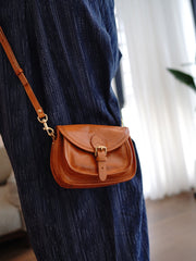 Vintage Black Womens Small Saddle Shoulder Bag Small Satchel Side Bag Crossbody Purse for Ladies