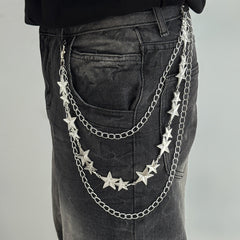Triple Wallet Chain Star Pants Chain 