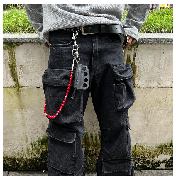 Red Ball Wallet Chain Ball Pants Chain - Back View