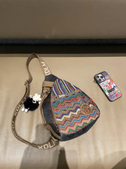 Womens Boho Sling Bag Canvas Embroidery Sling Backpack Canvas Crossbody Backpack - Feltify