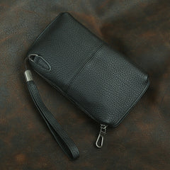 Black Wristlet Clutch Wallet for Men Mens Clutch Leather Wallet - iwalletsmen