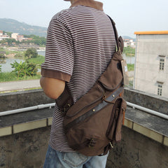 Large Canvas Sling Bag for Big Guys - Top Handle