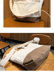 crossbody travel tote​ Womens Canvas Tote Bag White&Khaki Canvas Handbag Womens Canvas Tote Bags for Men