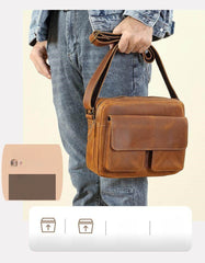 Men's Small Leather Crossbody Bag 