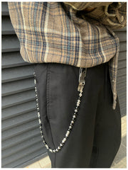 Black Beaded Wallet Chain Turquoise Stone Bead Wallet Chain - iChainWallets