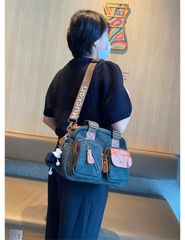 Green Canvas Women's Handbags Canvas Leather Handbags Shoulder Bag Crossbody Bag - Feltify