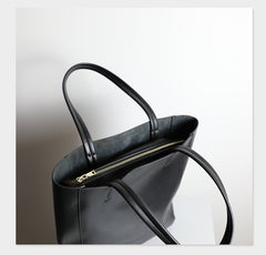Black Womens Leather Vertical Tote Purse Womens Tote Shopper Shoulder Bag for Ladies