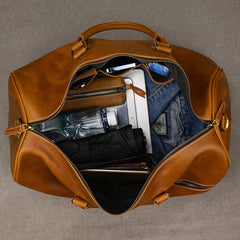 Large Leather Weekender Bag for Men Vintage Leather Weekend Bag for Men - iwalletsmen