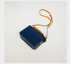 Handmade Womens Green Leather Cube Satchel Purse Womens School Shoulder Bag for Ladies