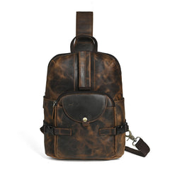 Large Leather Sling Bag for Big Guys - Lifestyle
