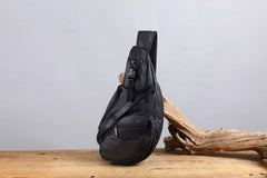 Sling Bag for Big Man - Black Large Sling Backpack - Large Sling Bag for Big Guys