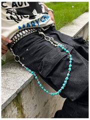 Blue Green Skull Chain for Wallet Skull Wallet Chains - iChainWallets
