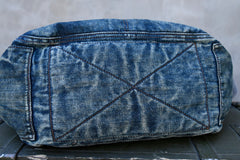 Vintage Blue Denim Messnger Bag Denim Crossbody Bag for Men Womens Jeans Shoulder Bag - Feltify