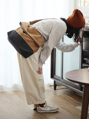 Khaki Canvas Messenger Bag