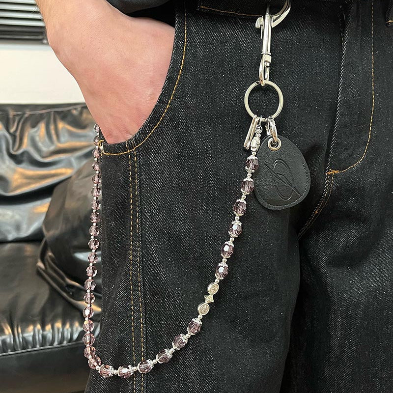 Beaded Wallet Chain Long Beaded Pants Chain - Back View