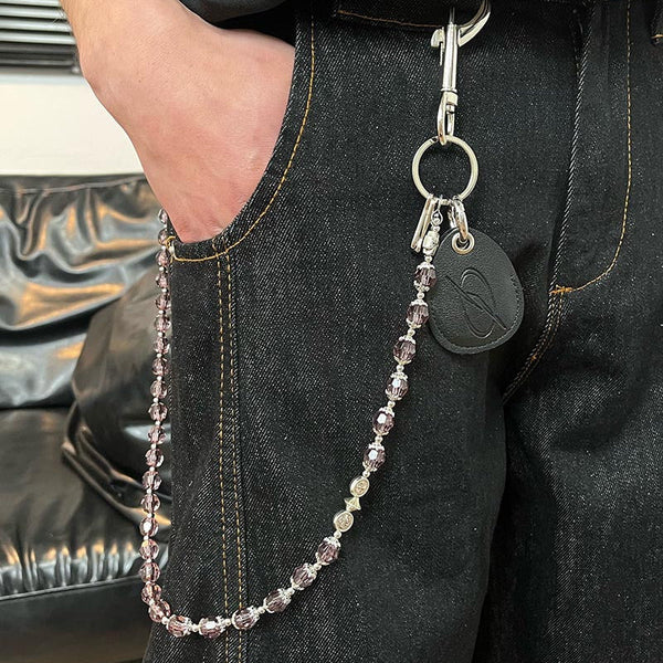 Beaded Wallet Chain Long Beaded Pants Chain - Back View