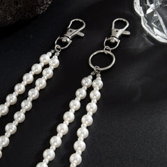 Fake Pearl Wallet Chain for Women Wallet Chain Beaded Double Wallet Chain - iChainWallets