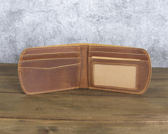 Brown Leather ID Billfold Wallet - iwalletsmen