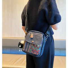 Canvas Embroidery Boho Crossbody Bag Womens Boho Sling Bag Canvas Crossbody Backpack - Feltify