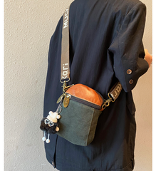 Green Canvas Vertical Shoulder Bag Canvas Crossbody Bag Phone Bag for Women - Feltify