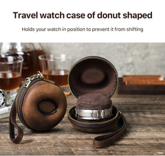 Genuine Leather Watch Case Leather Travel Watch Case for Men Leather Watch Travel Case - iwalletsmen