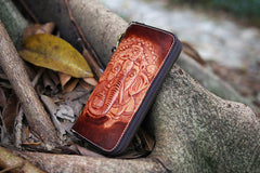 brown Handmade leather Geneisha biker wallet 