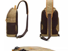 Sling Bag for Big Man - Waxed Canvas Large Sling Backpack - Large Canvas Sling Bag