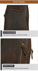 Brown Sling Leather Backpack
