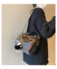 Canvas Small Boho Handbag Small Boho Crossbody Bag Embroidery Boho Shoulder Bag - Feltify