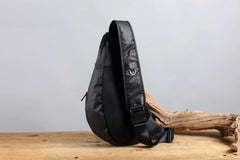 Sling Bag for Big Man - Black Large Sling Backpack - Large Sling Bag for Big Guys