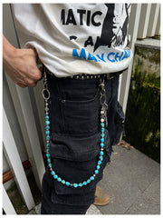 Blue Green Skull Wallet Chains - iChainWallets