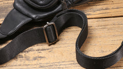 Black Leather Sling Bag For Men Leather Sling Pack Black Mens Sling Pack - EverHandmade