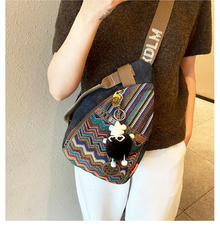 Womens Boho Sling Bag Canvas Embroidery Sling Backpack Canvas Crossbody Backpack - Feltify